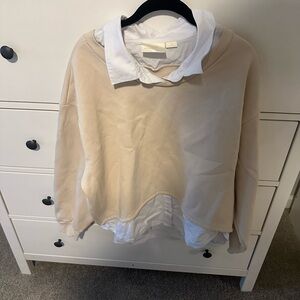 Maeve by Anthro Layered Sweatshirt with White Collar